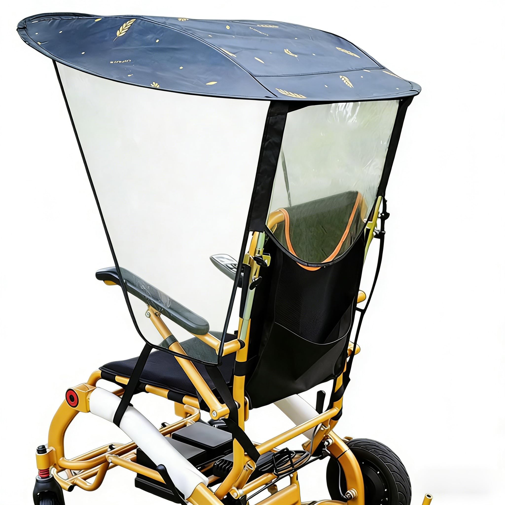 Universal Stuhl Baldachin Regenschirm - Faltbarer Sonnenschutz für Rollstühle und Roller, einfache 3-stufige Einrichtung, langlebiges Material mit Anti-Cracking-Technologie