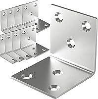 REDOVANT 20 Pack 2x2 Inch Stainless Steel Heavy Duty L Brackets for Wood Furniture, Shelves, Beds & Frames - Rust-Resistant Corner Braces
