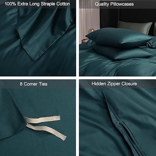 Miniatura 149 de MooMee Queen Duvet Cover Set, 100% Extra Long Staple Cotton 600 Thread Count Sateen Silky Soft Breathable Durable Luxury Hotel Quality Bedding Set