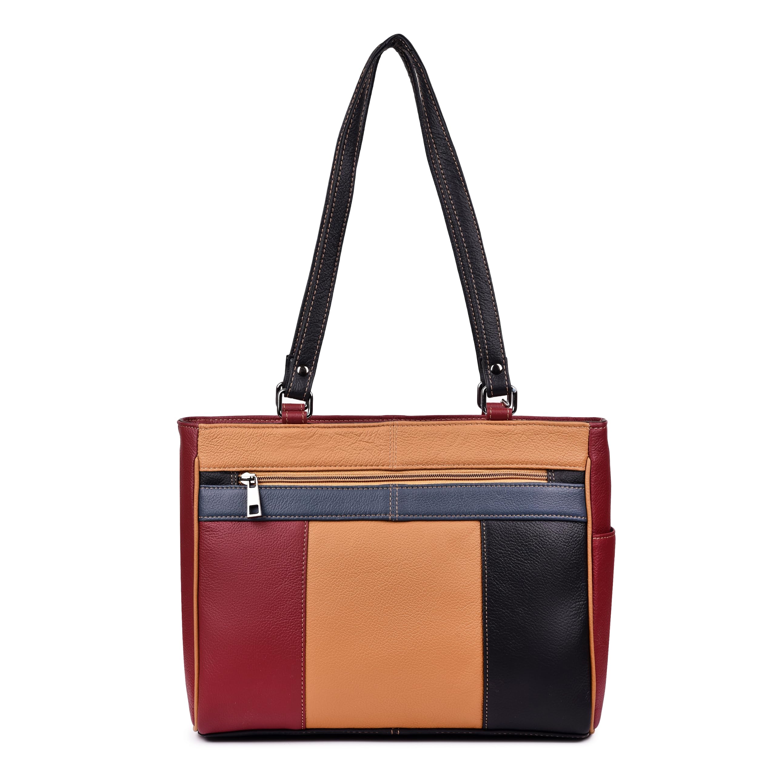 Quenchy London Cuero Italiano Bolso Para Mujer Patchwork Suave Bolso De Cuero Asa De Hombro