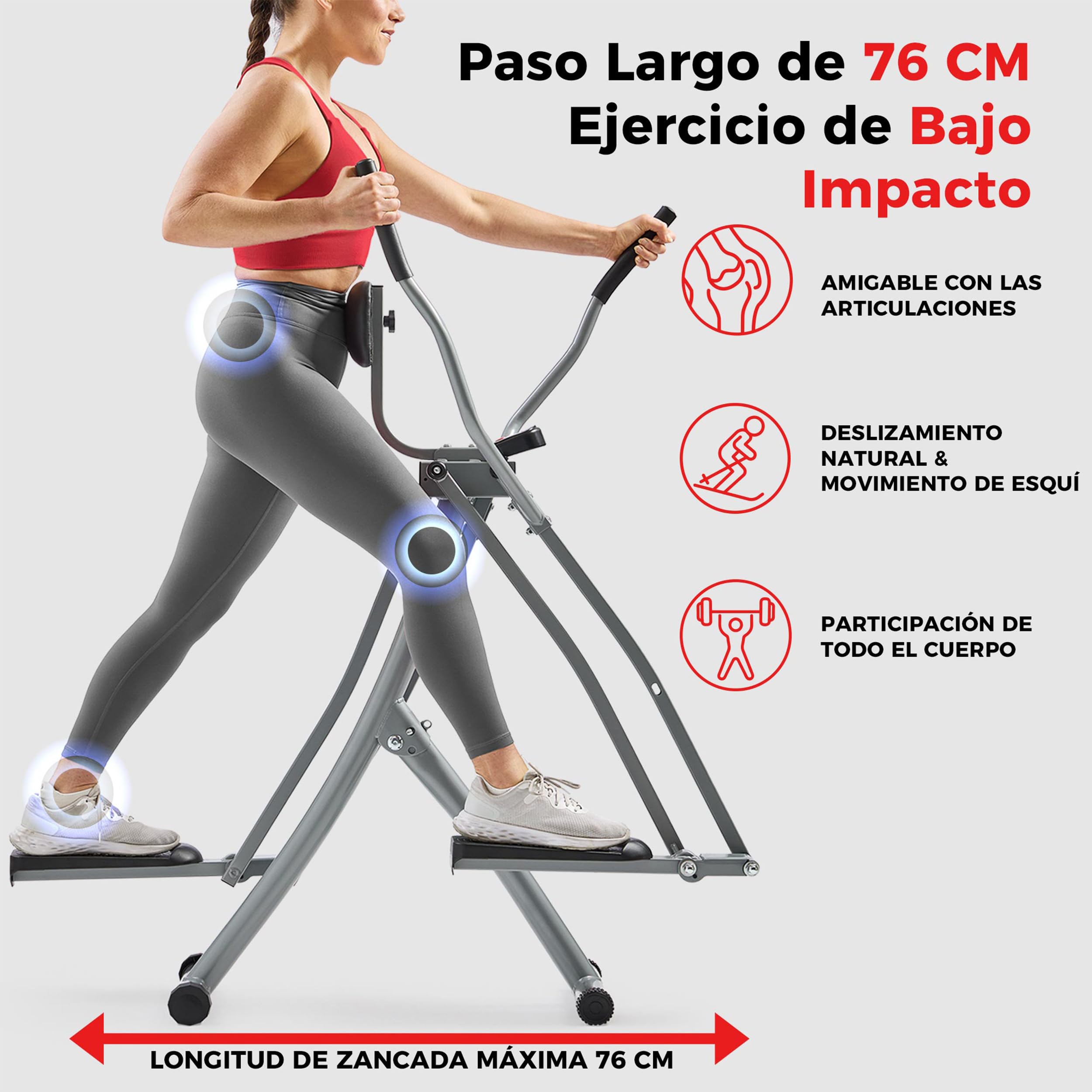 Sunny Health & Fitness Entrenador Elíptico Vertical 2 en 1 Interior, Máquina Compacta de Entrenamiento de Cuerpo Completo, Cross-Training en Casa para Brazos y Piernas, App SunnyFit Gratuita Opcional