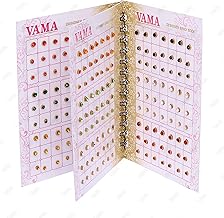 VAMA Multicolour Small Stone Bindis Kumkum Forehead Sticker Bindiya Bindi Booklet for Girls & Women - 252 Diamond Sticker Bindis Book