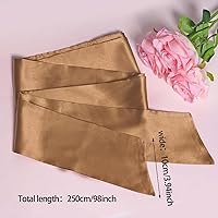 Vista 33 de obmwang Cinturón de satén de boda para ocasiones especiales, faja nupcial de 4 pulgadas de ancho, doble cara