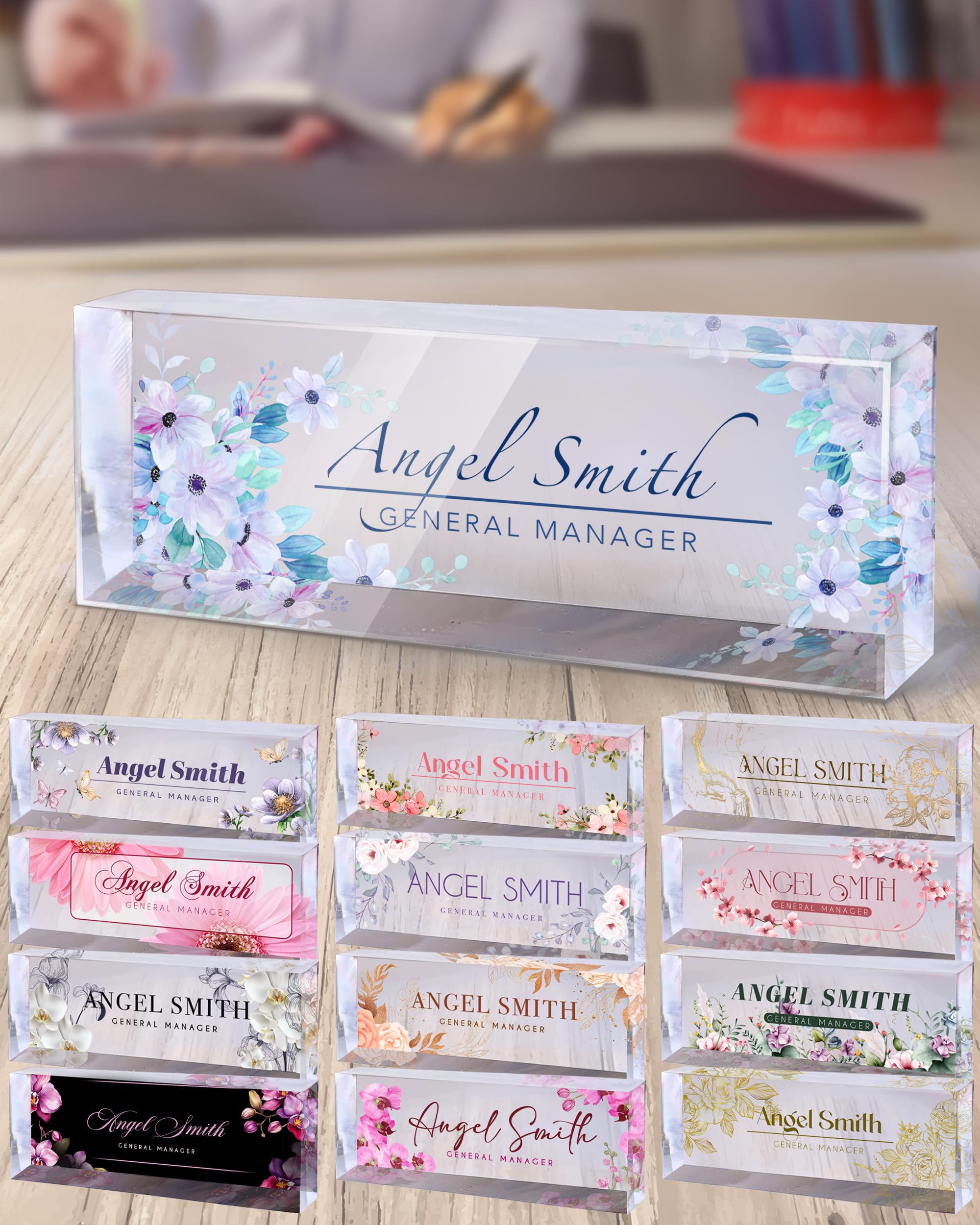 Personalized Office Desk Name Plate, Custom Acrylic Name Plate for Women, Boss Employee Appreciation Gifts, Women Office Gifts for Coworkers, Boss,