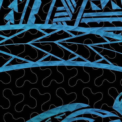 Miniatura 2 de Colcha polinesia Hibicus de tortuga negra y azul, juego de cama de tortuga, ropa de cama decorativa para decoración del hogar, ropa de cama de