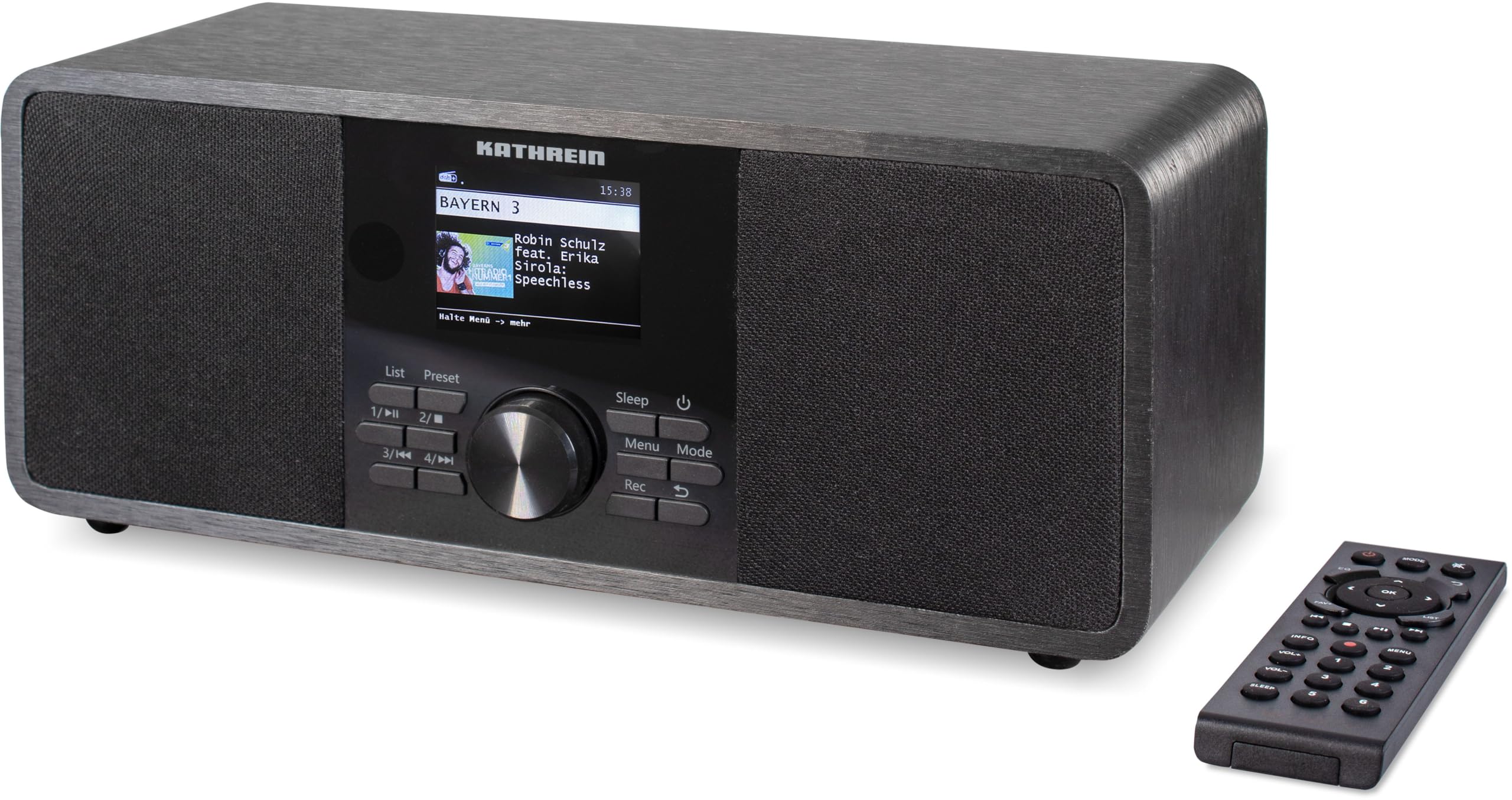 KATHREIN DAB+ link S12 – DAB+/Internetradio, Stereo – Schwarz | 2 × 15 Watt, Bluetooth Audio Streaming & Sendefunktion, Streamingdienste wie Deezer, TIDAL etc., USB-Aufnahme, App-Steuerung