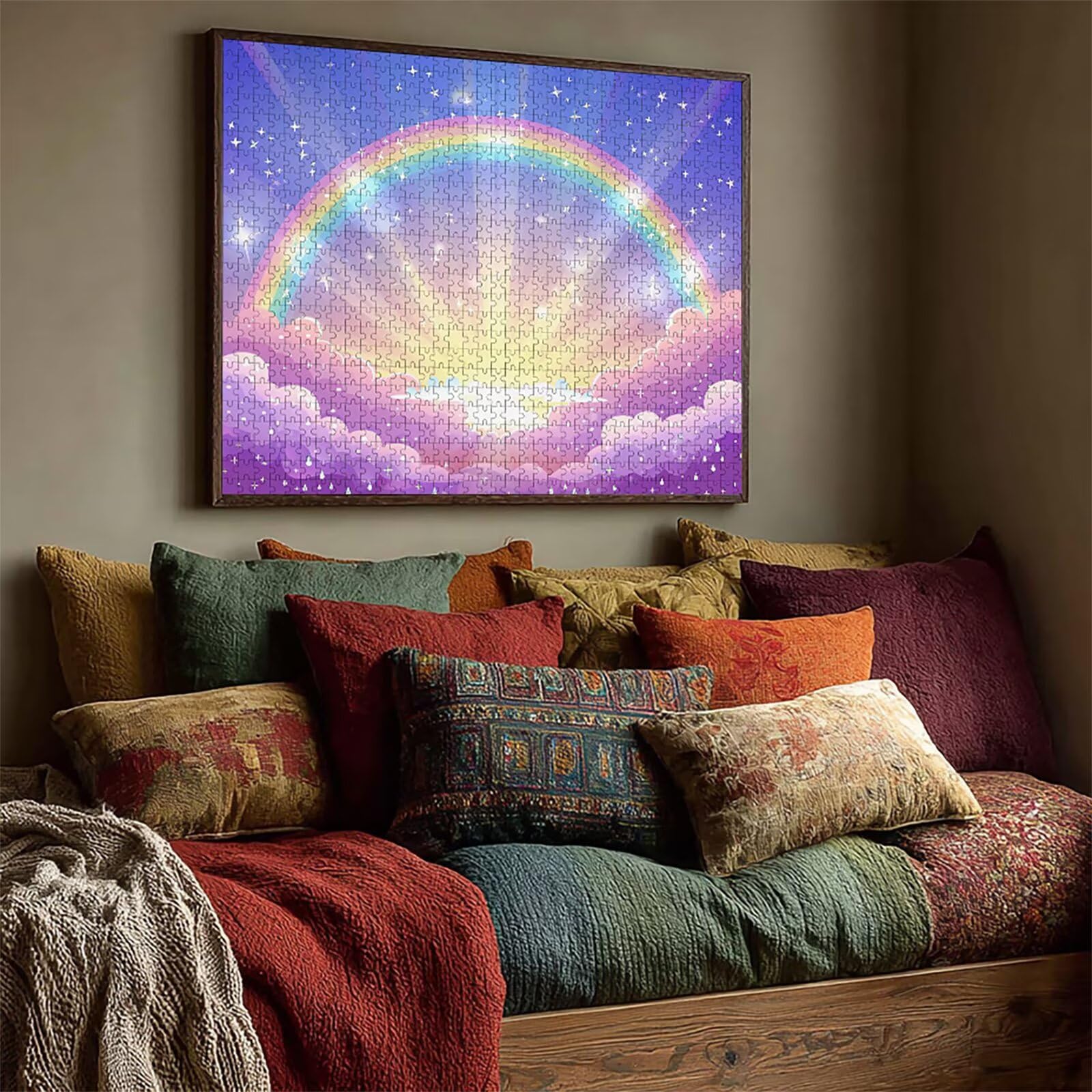 Puzzle Sztuka z pudełkiem w chmurze, Dream Puzzle Wood 2000 sztuk Dorośli 99 x 70 cm, zajęcia rozrywkowe o wysokiej trudności, klasyczna gra DIY, układanka dla całej rodziny, letni prezent, V-9080