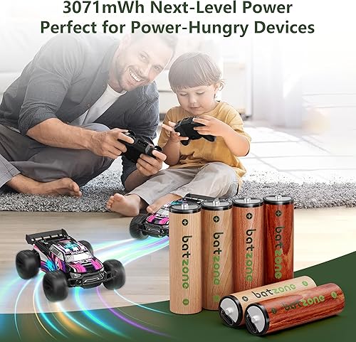 Miniatura 6 de Baterías AA recargables, paquete de 8 baterías de litio de 3071 mWh AA, batería USB doble AA de 1.5 V con (2) cable USB-C 2 en 1 para juguete,