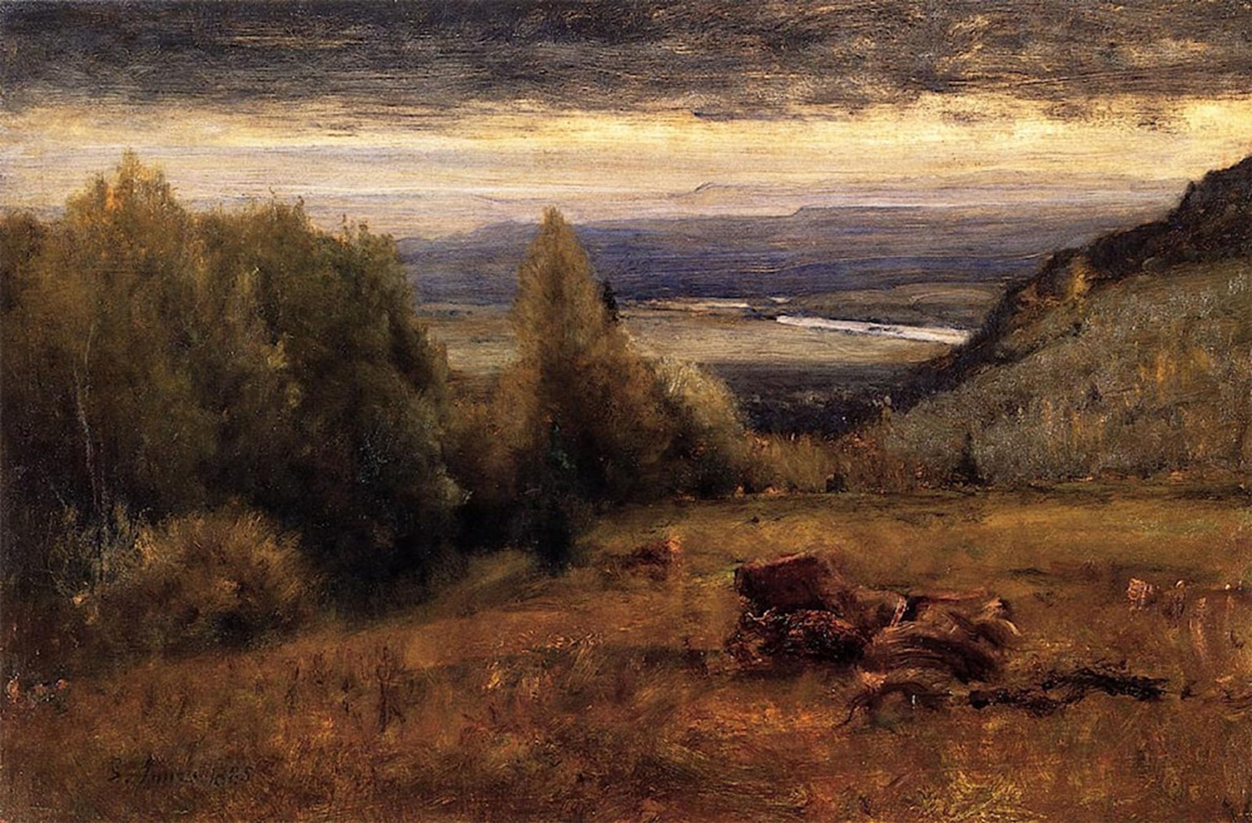 Cuadro de George Inness para decorar paredes vacías de salón grande 5