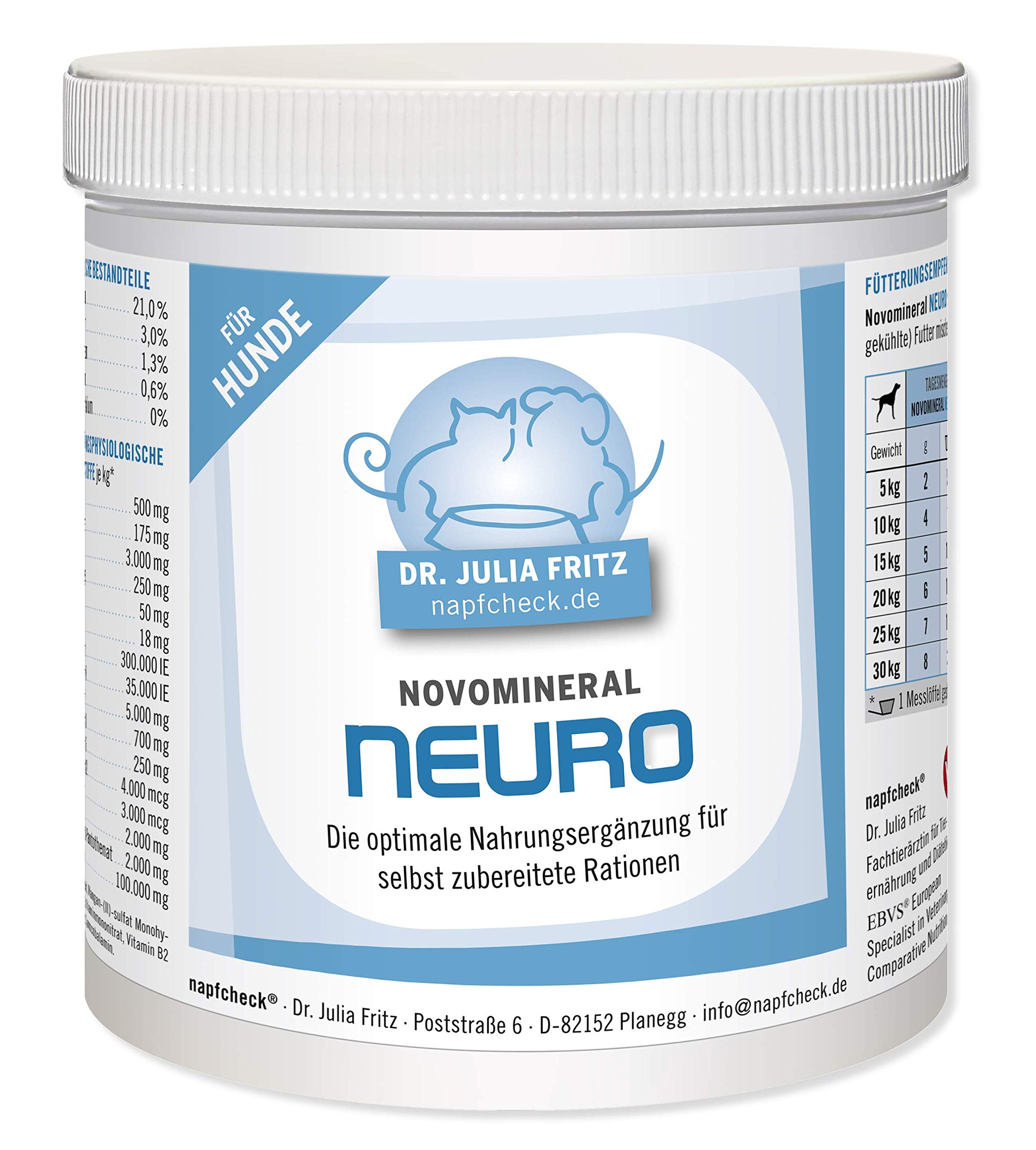 napfcheck Novomineral Neuro - für Epileptiker zur Ergänzung selbst zubereiteter Rationen - für Hunde - 500 g
