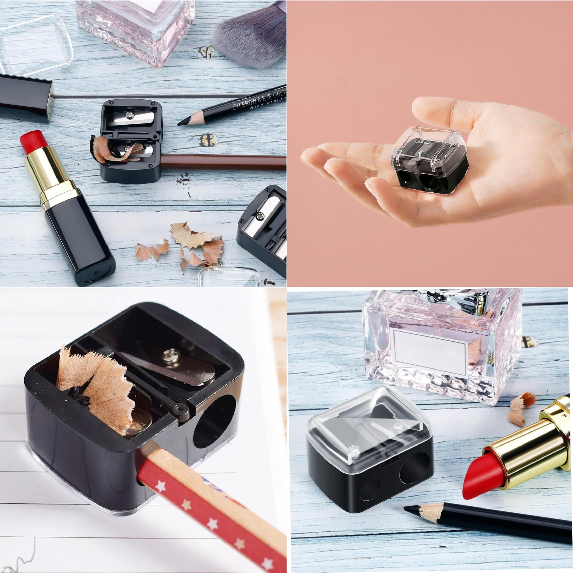 4pcs Taille-Crayon à Sourcils Lèvres Yeux Eyeliner Trous Maquillage