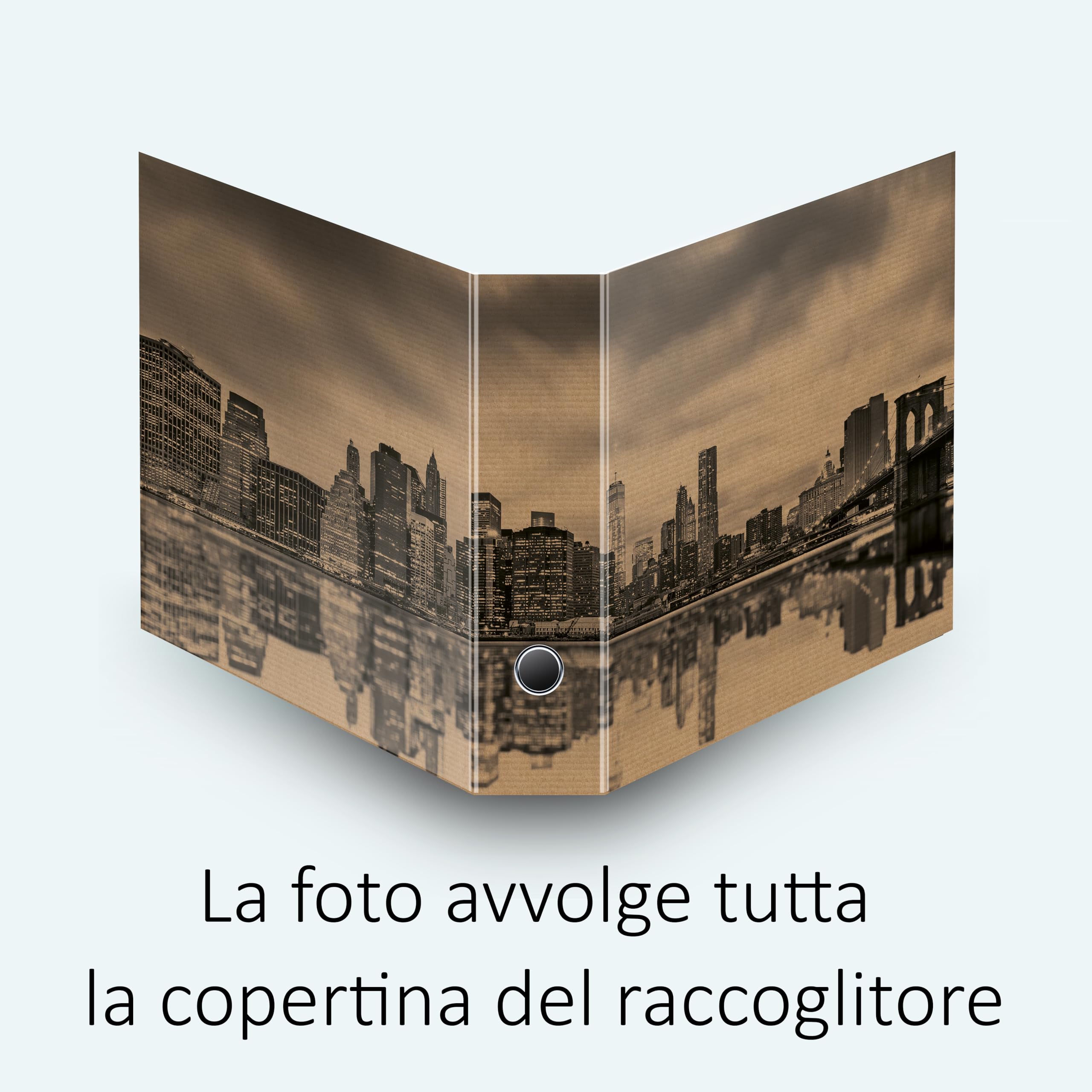 Raccoglitori ad anelli Avana NEW YORK - Set da 4 raccoglitori - SHAREPRINTING Faldoni (H31 a 2 anelli)