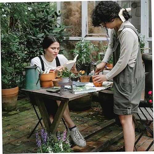 Miniatura 3 de HANABASS Soporte de madera para plantas, soporte de base de maceta para uso con diseño moderno para varias macetas para exhibición, patio, balcón