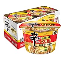 Vista 6 de Nongshim Ramen Noodles, tazón de ramen instantáneo gourmet, sopa de fideos premium microondable, Shin Gold, 3.56 onzas (paquete de 6)