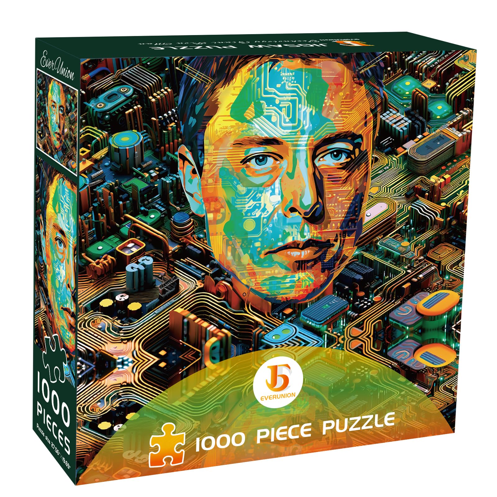 Puzzles for Adults 1000 Pieces, Tech-Titan and Tech Whiz, EVERUNION Jigsaw Puzzles for Adults and Kids, Tangled Brain Teaser Puzzles, Unique Puzzles Board Games and Funny Gifts