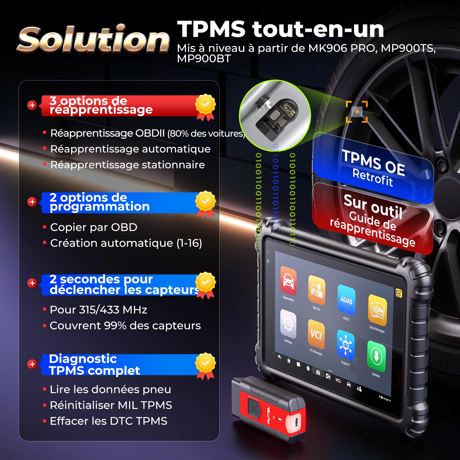 Autel MaxiSYS MS906 Pro-TS Diagnostic Voiture Outil de Programmation TPMS