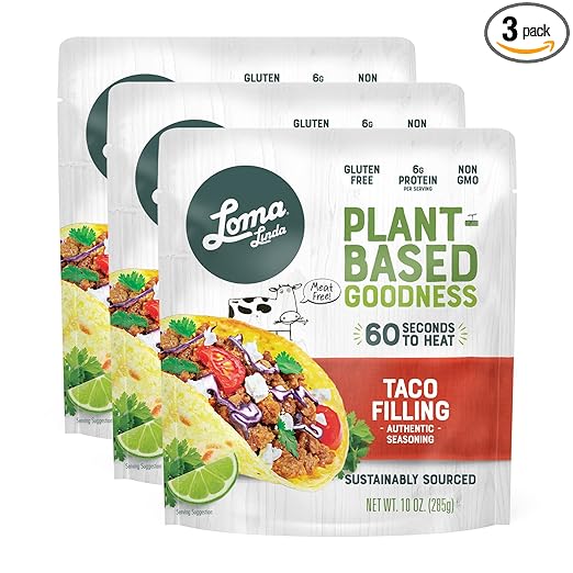 Loma Linda - Plant-Based Complete Meal Solution Packets (Taco Filling (10 oz.), 3 pack)