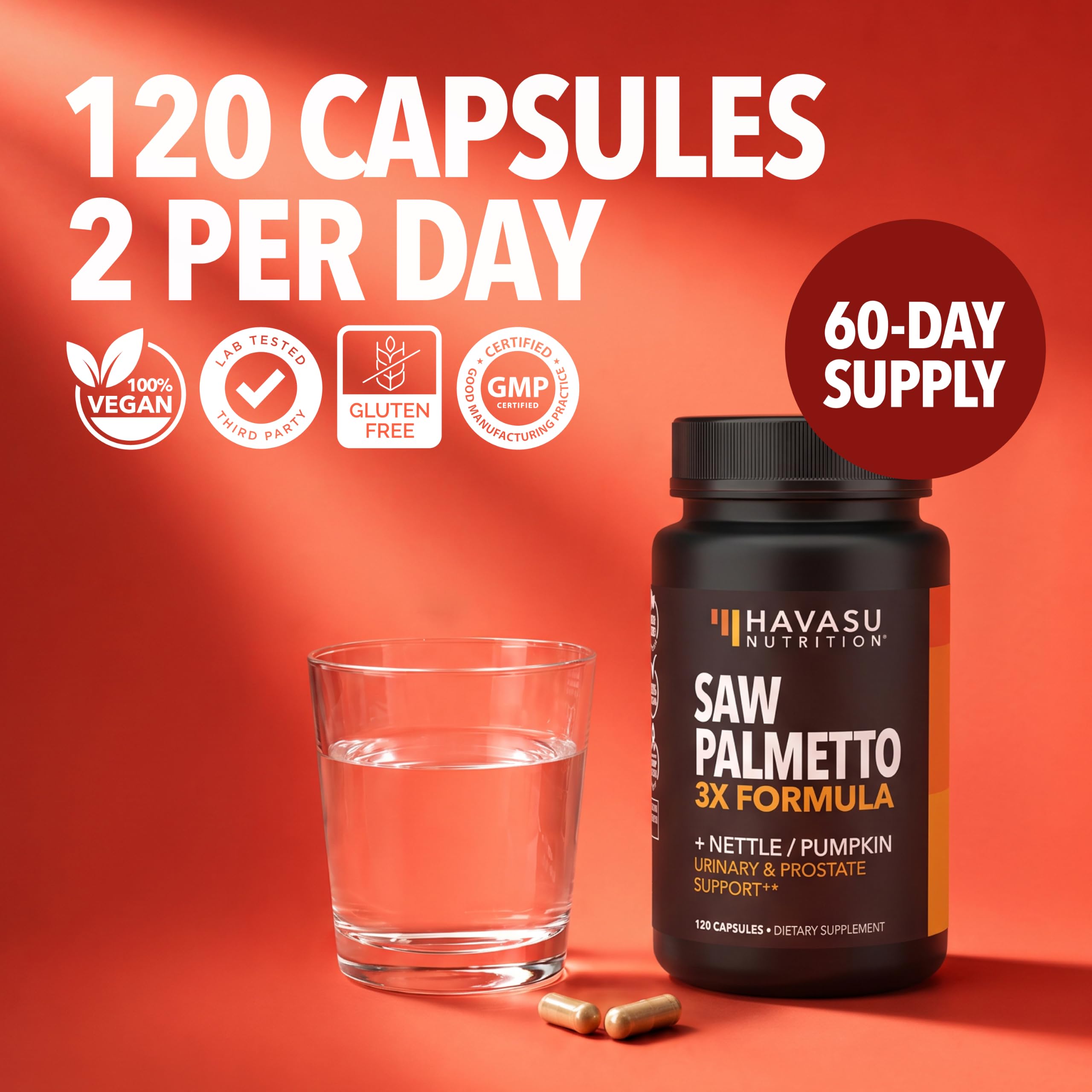 Saw Palmetto with Pumpkin & Nettle, Prostate Health Supplement, 120 Count — Amazon image 8