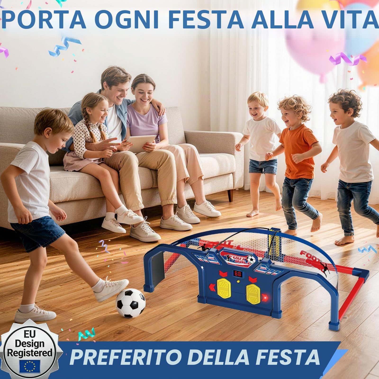 SoccerBot Porta Calcio Bambini | Pallone da Calcio Smart con Conta palleggi & Allenamento a Casa | Giochi per Bambini Giochi Interattivi Soccer Bot (1 Palla)