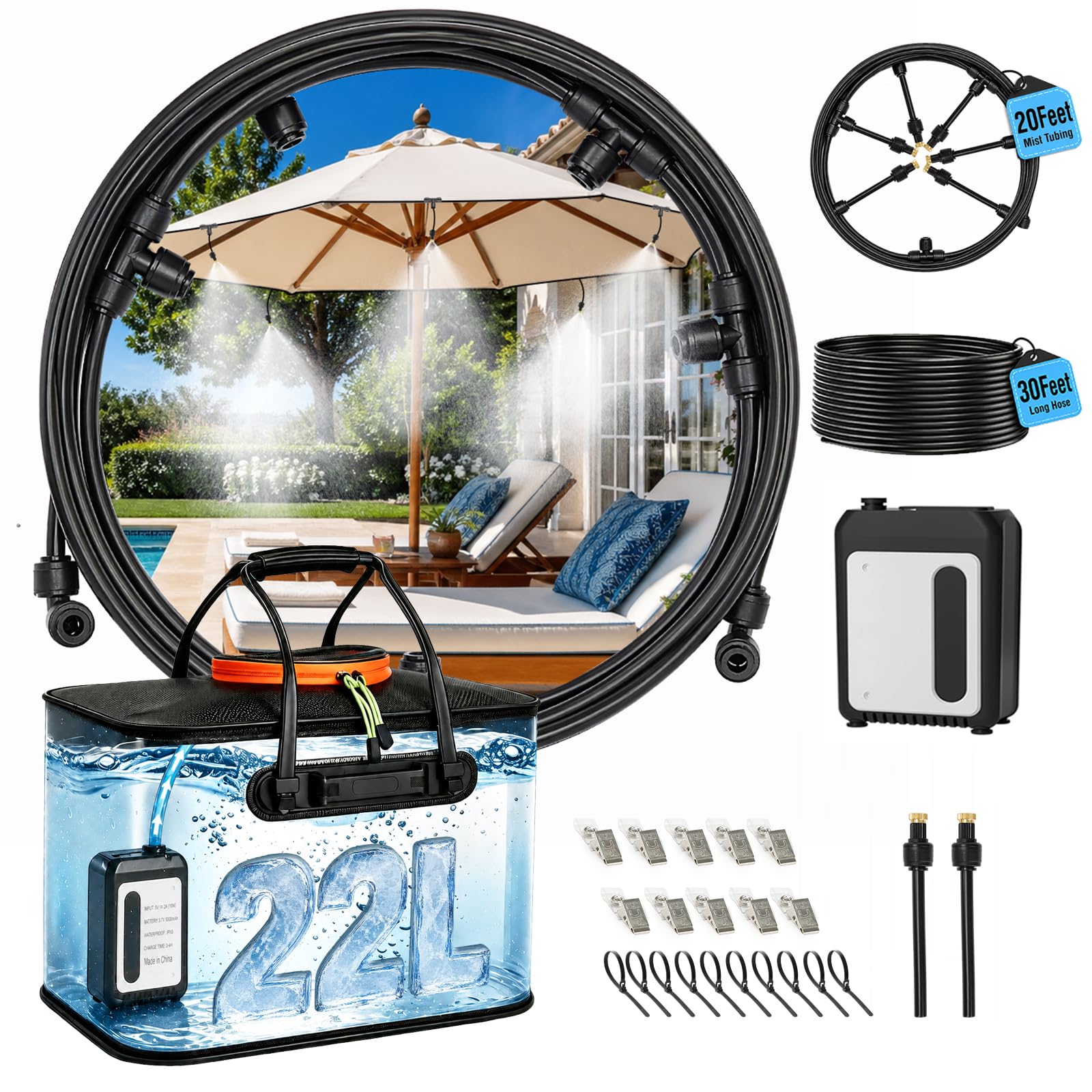 Bluepro 50FT Portable Misting System