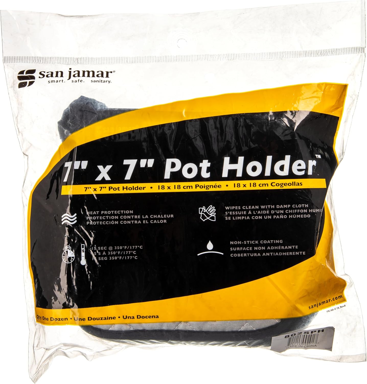 Carlisle FoodService Products 802SPH Silicone Pot Holder, 7" Length x 7" Width (Pack of 12)