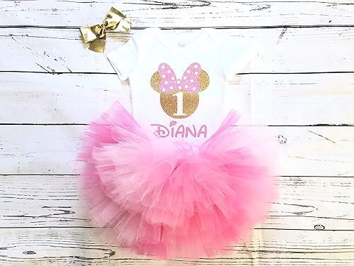 Baby girl first birthday outfit minnie mouse Clearance