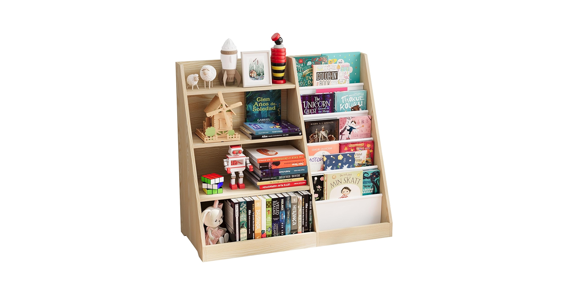 置物 BABIES Amazon.com: KIDINIX 5-Tier Kids Bookshelf with Storage