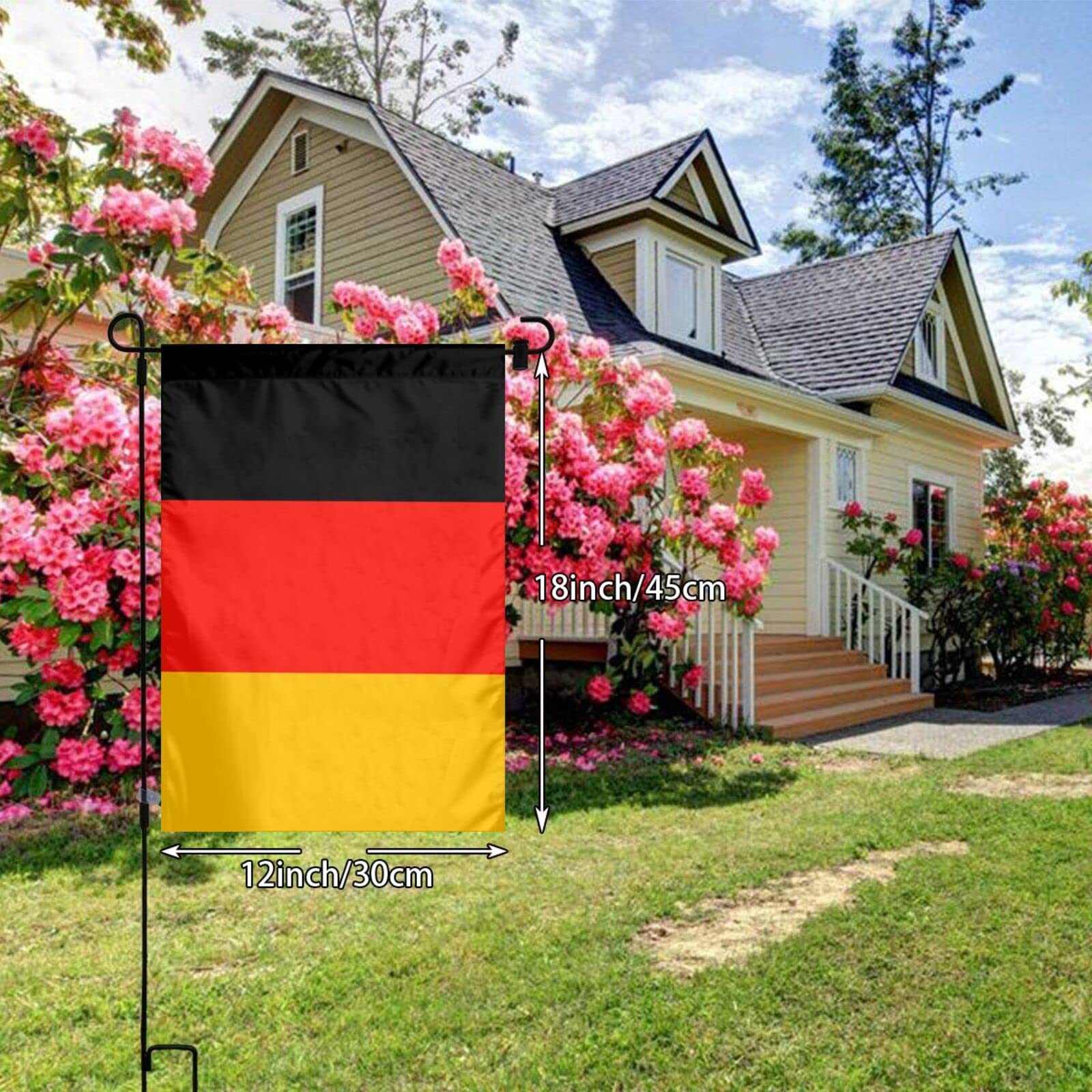 Gartenflagge Mit Katzenmotiv In Rosatönen – 100% Polyester, 30,5x45,7 Cm, Für Balkon, Terrasse & Garten