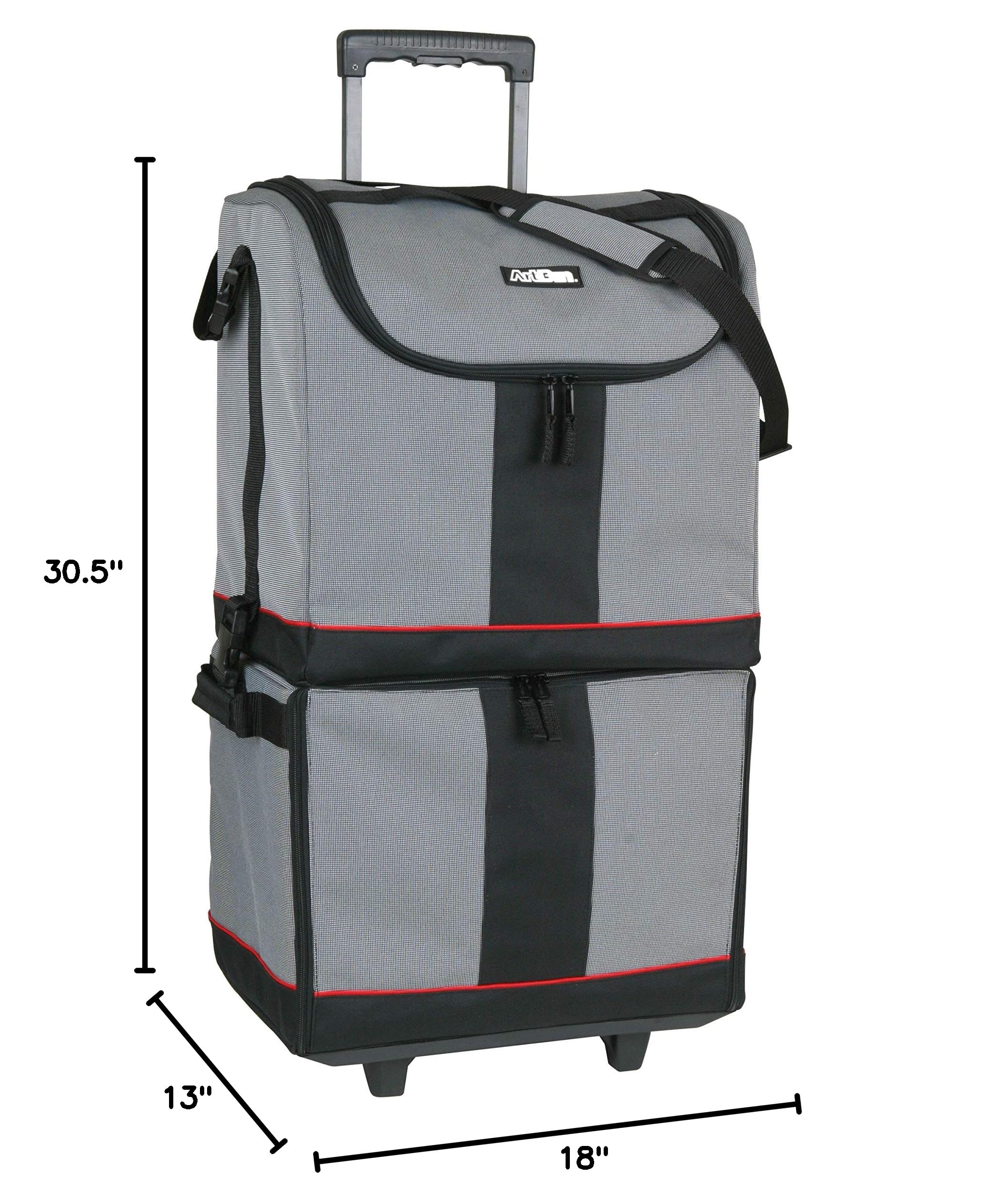 ArtBin 6922SA Tote Express Rolling Bag, Portable Art, Craft Sewing  Storage Organizer Bag with Wheels Fits Sewing Machine, Gray/Black Poly  Canvas