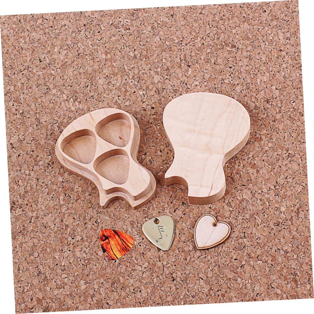 Abaodam 3sätze Handgefertigte Plectrum-Box Aus Ahornholz Mit Gitarren-Picks Praktisches Gitarrenzubehör Für Musikliebhaber Und Gitarristen Stilvolle Und Natürliche Aufbewahrungslösung