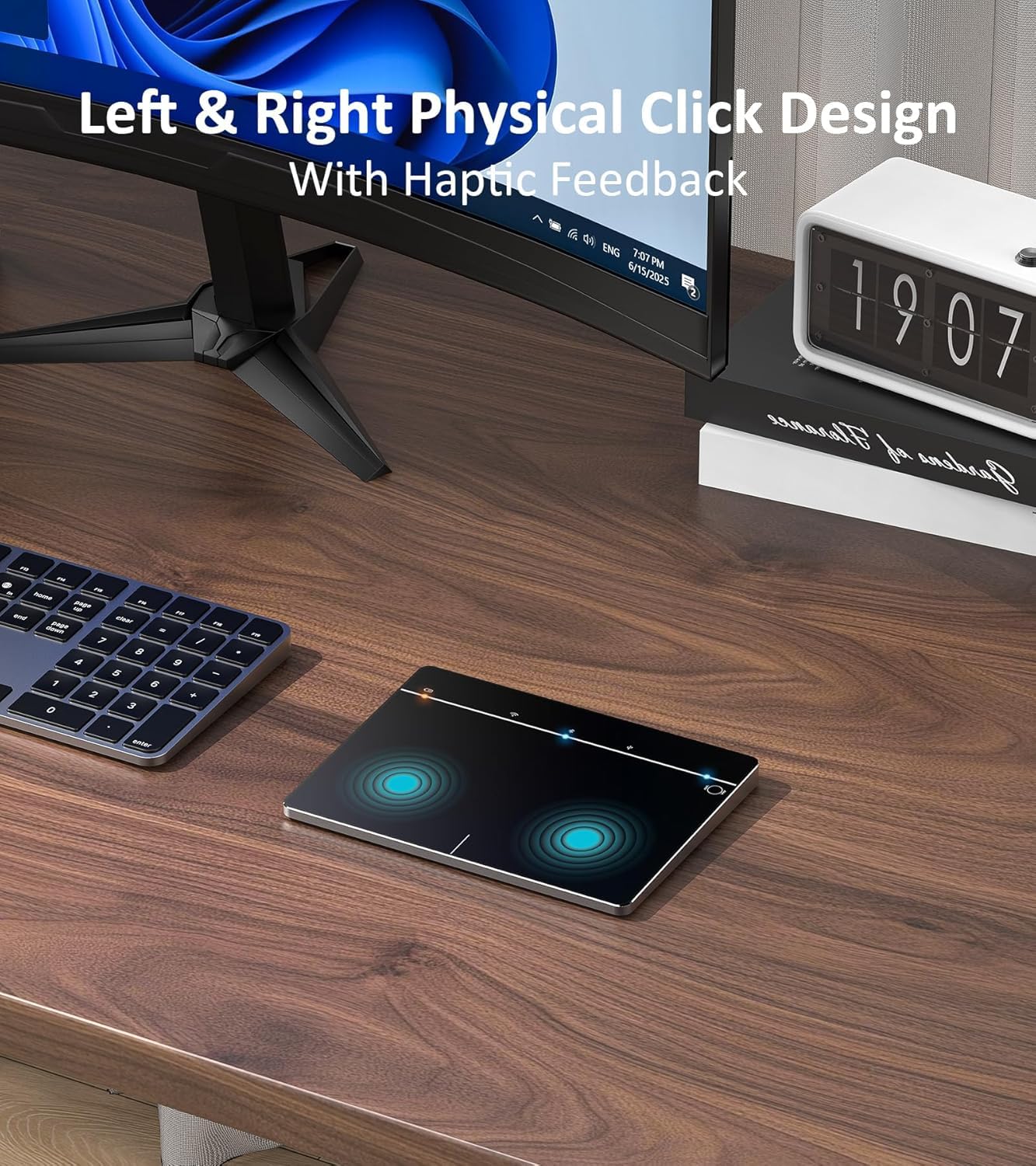 MG3 Pavé tactile sans fil Bluetooth multi-touch avec navigation haute précision pour Windows/MacBooks/iPadOS Ordinateur de bureau/ordinateur portable/ordinateur portable Noir