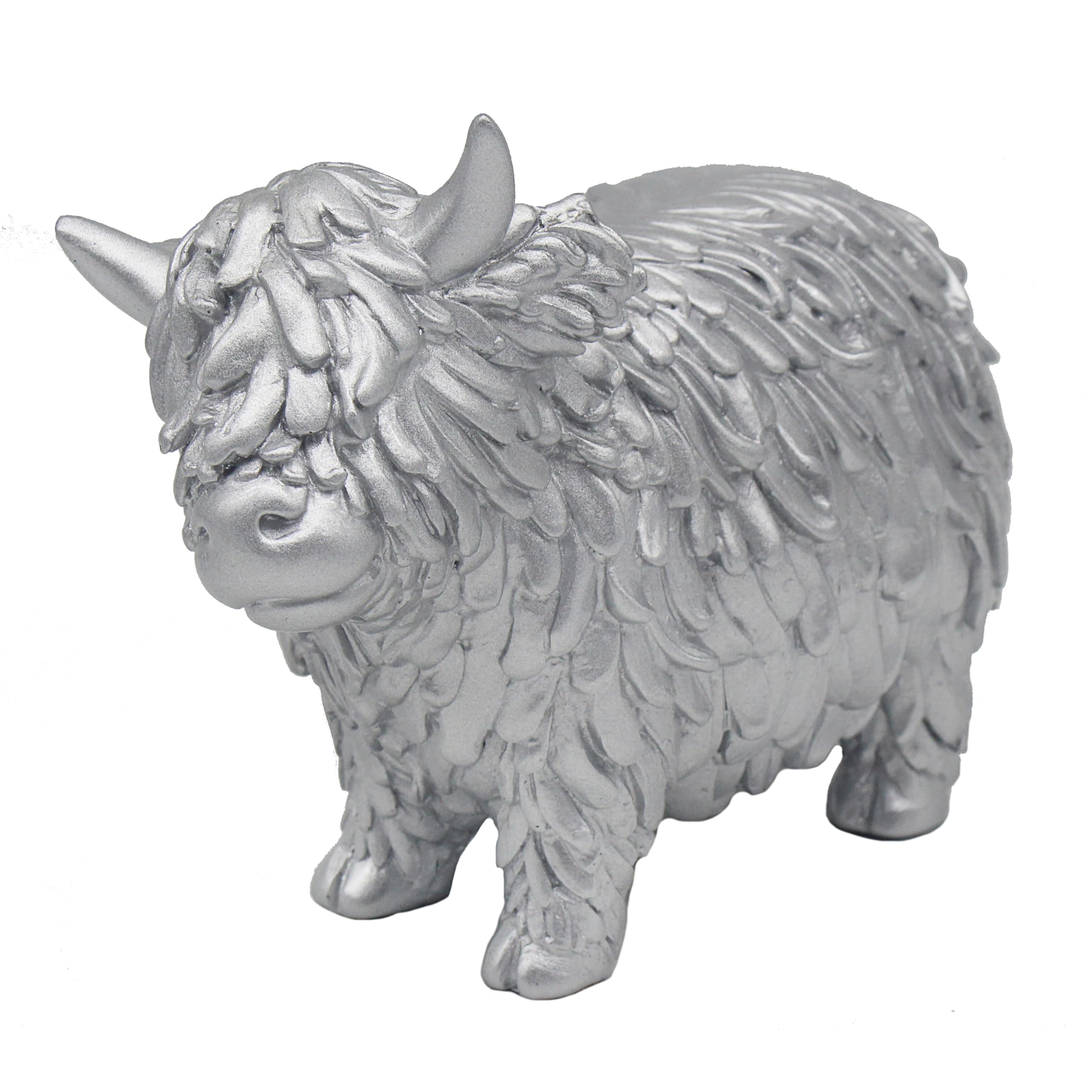 Lesser & Pavey Highland Cow Silver Decor Figurine