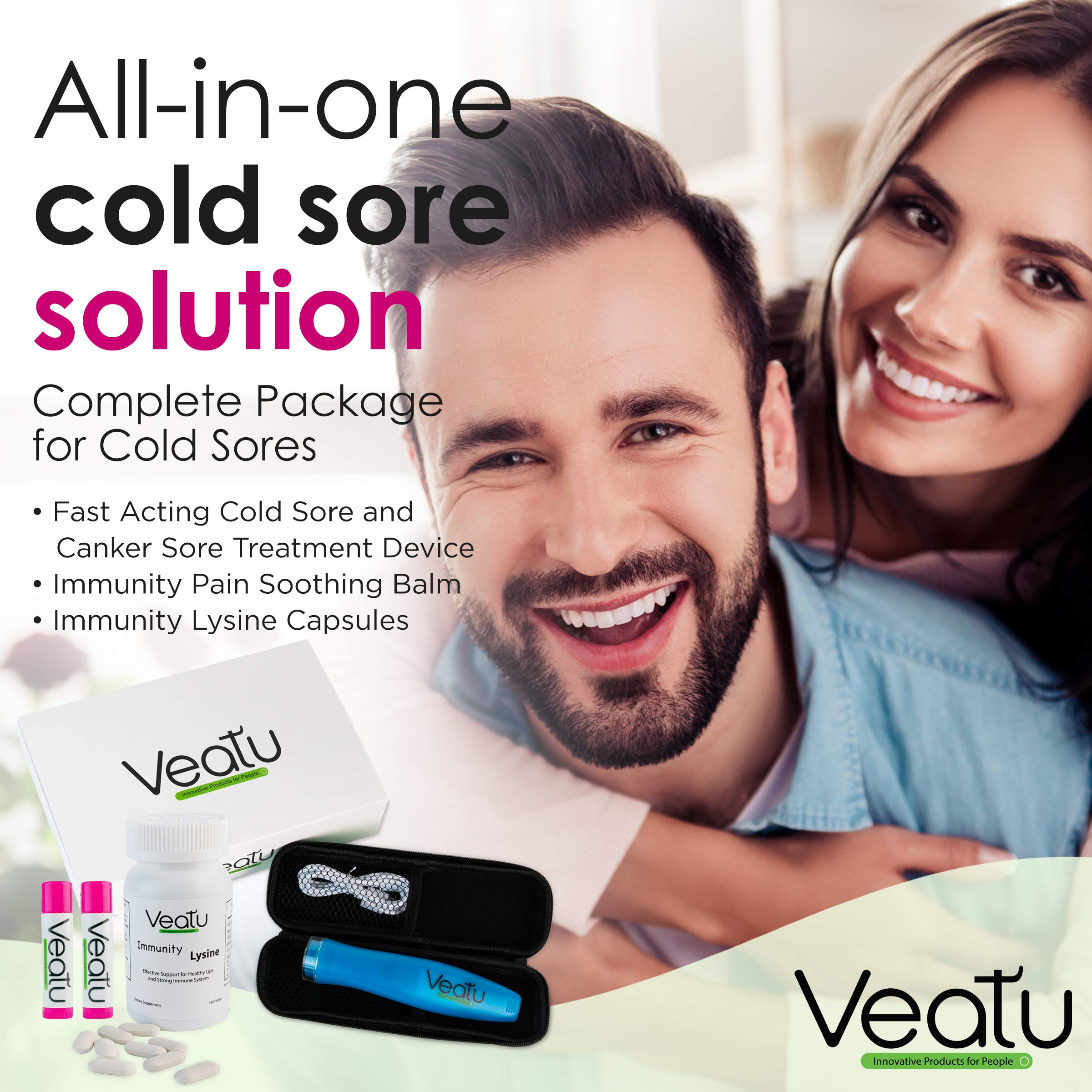 Veatu Fast Acting Laser Cold Sore and Canker Sore Treatment Complete