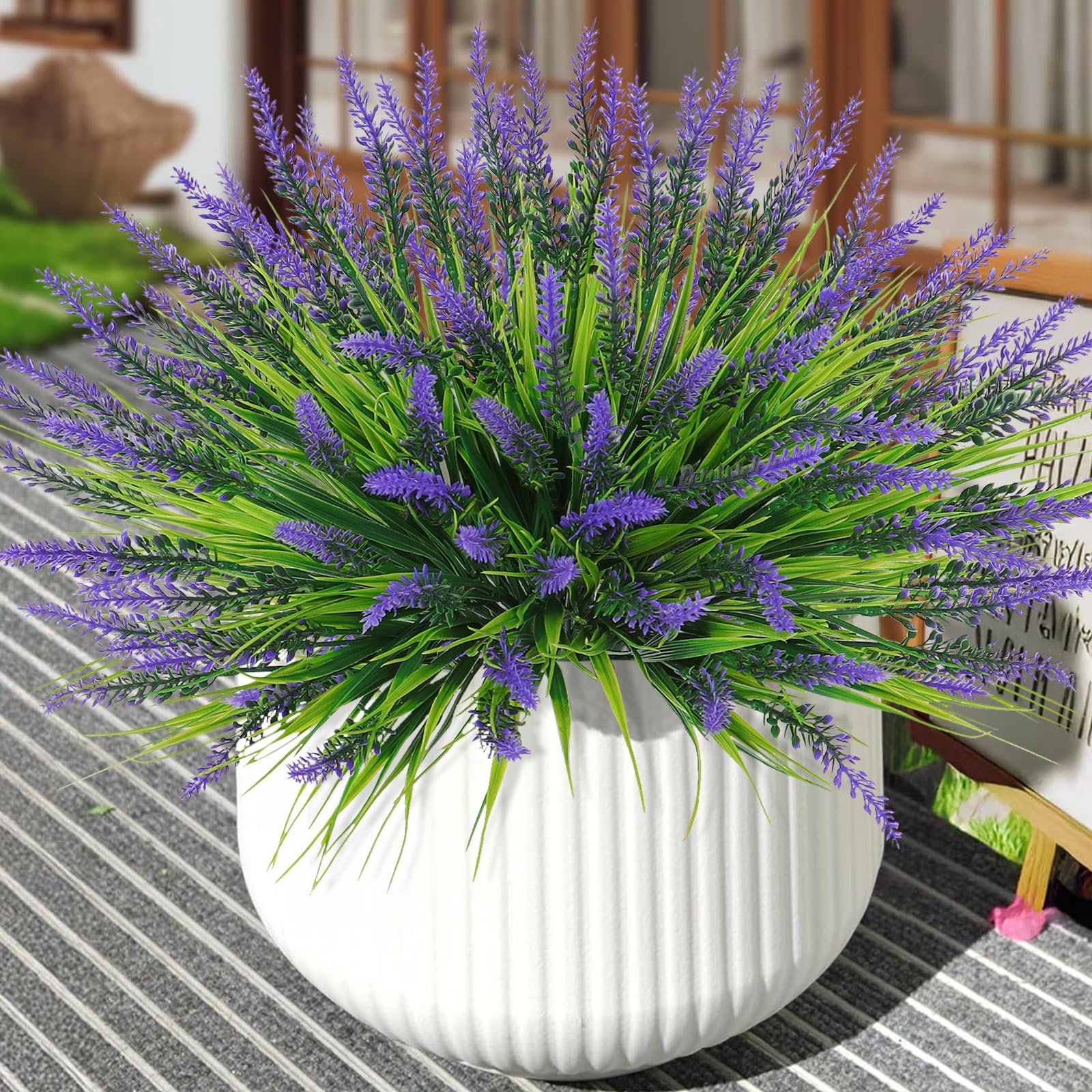 Fiori Artificiali Da Esterno Weldomcor - 10 Rami UV Resistenti Per Decorazioni Patio E Giardino - Foto 5