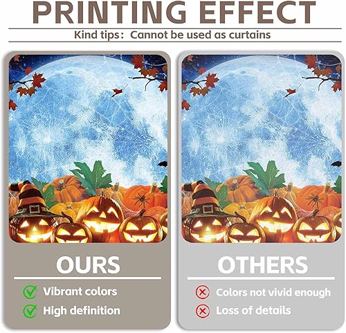 Miniatura 4 de YCUCUEI Telón de fondo de fotografía de Halloween de 8 x 6 pies, parche de calabaza, cielo estrellado, luna, fondo nocturno, camión o golosinas,