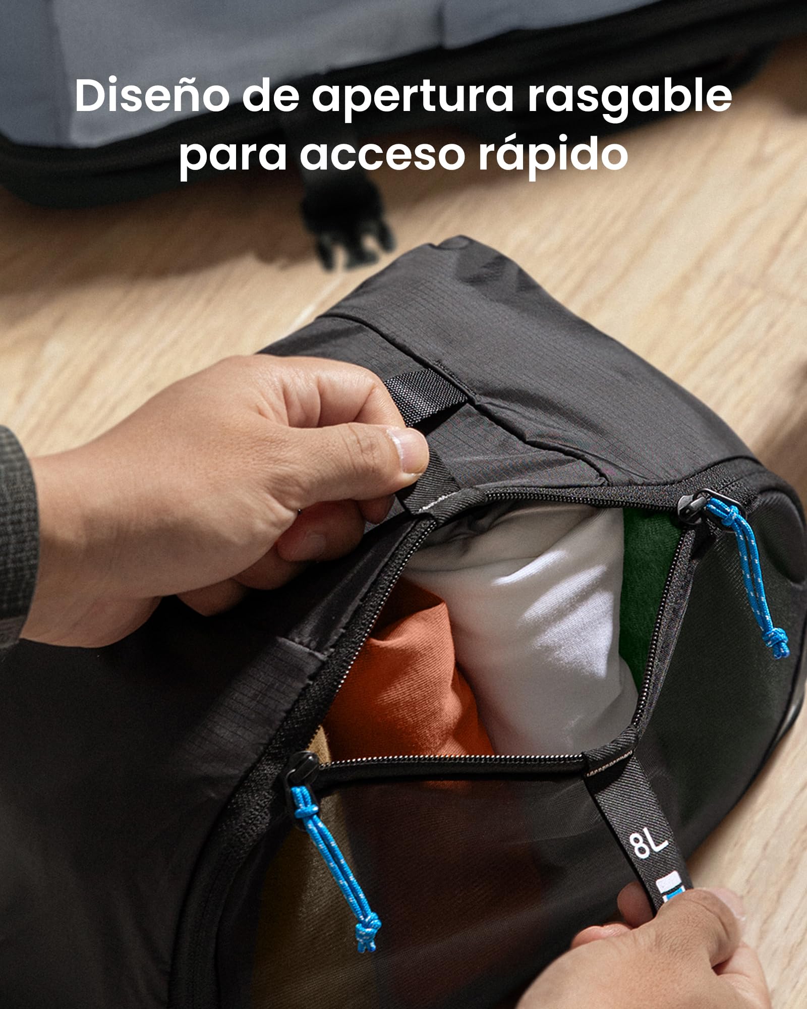 tomtoc Organizador de Maleta Viaje 3 Piezas, Packing Cubes Expandibles con Compresión, Bolsas de Viaje Resistentes a Olores, Organizadores de Equipaje Travel Accesorios Ligeros para Mochila y Maleta