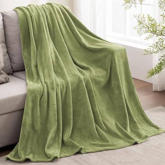 BEDELITE Fleece Blankets Sage Green Throw Blankets for