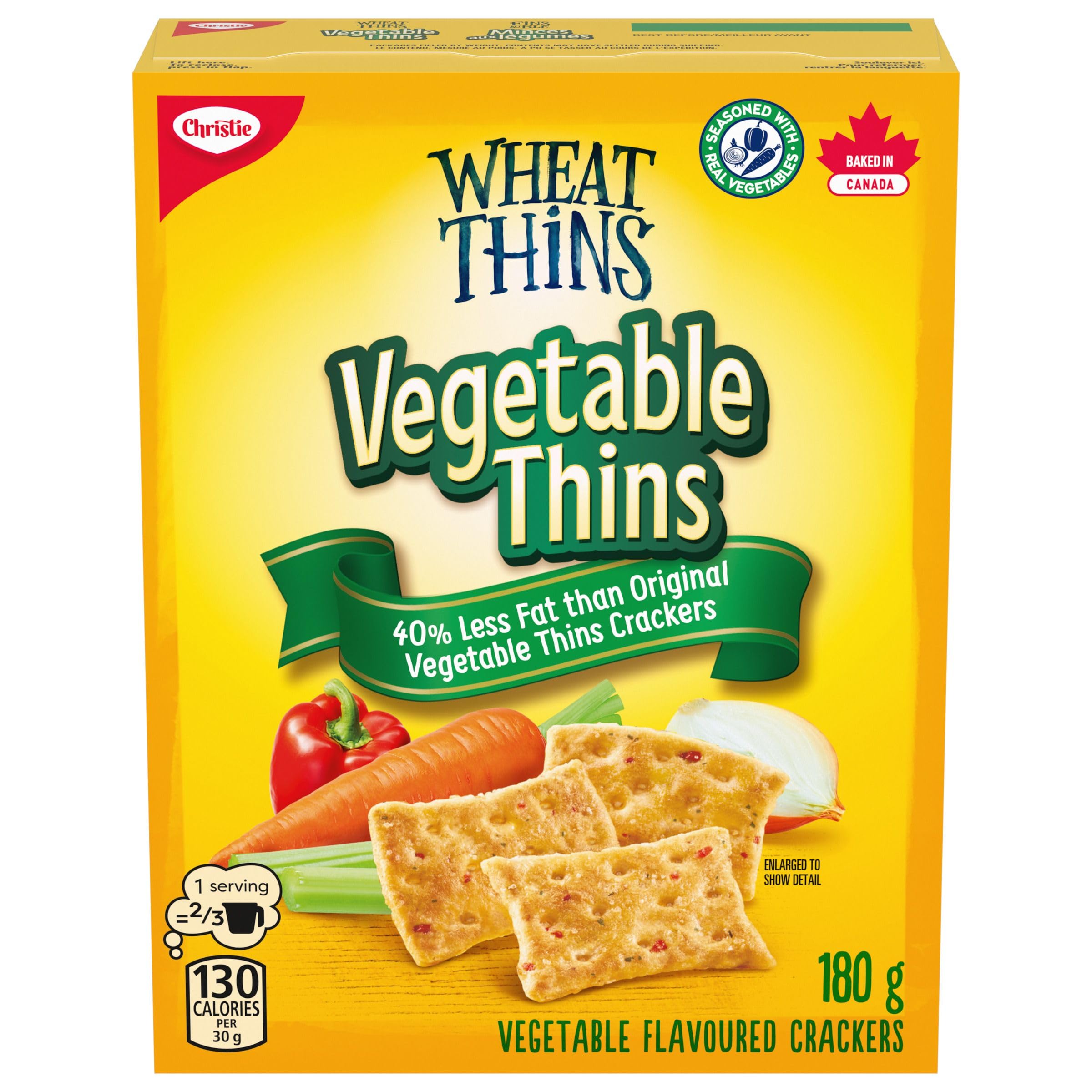 Wheat Thins Vegetable Thins 40% Less Fat Crackers, School Snacks, 200g :  Amazon.ca: Grocery & Gourmet Food