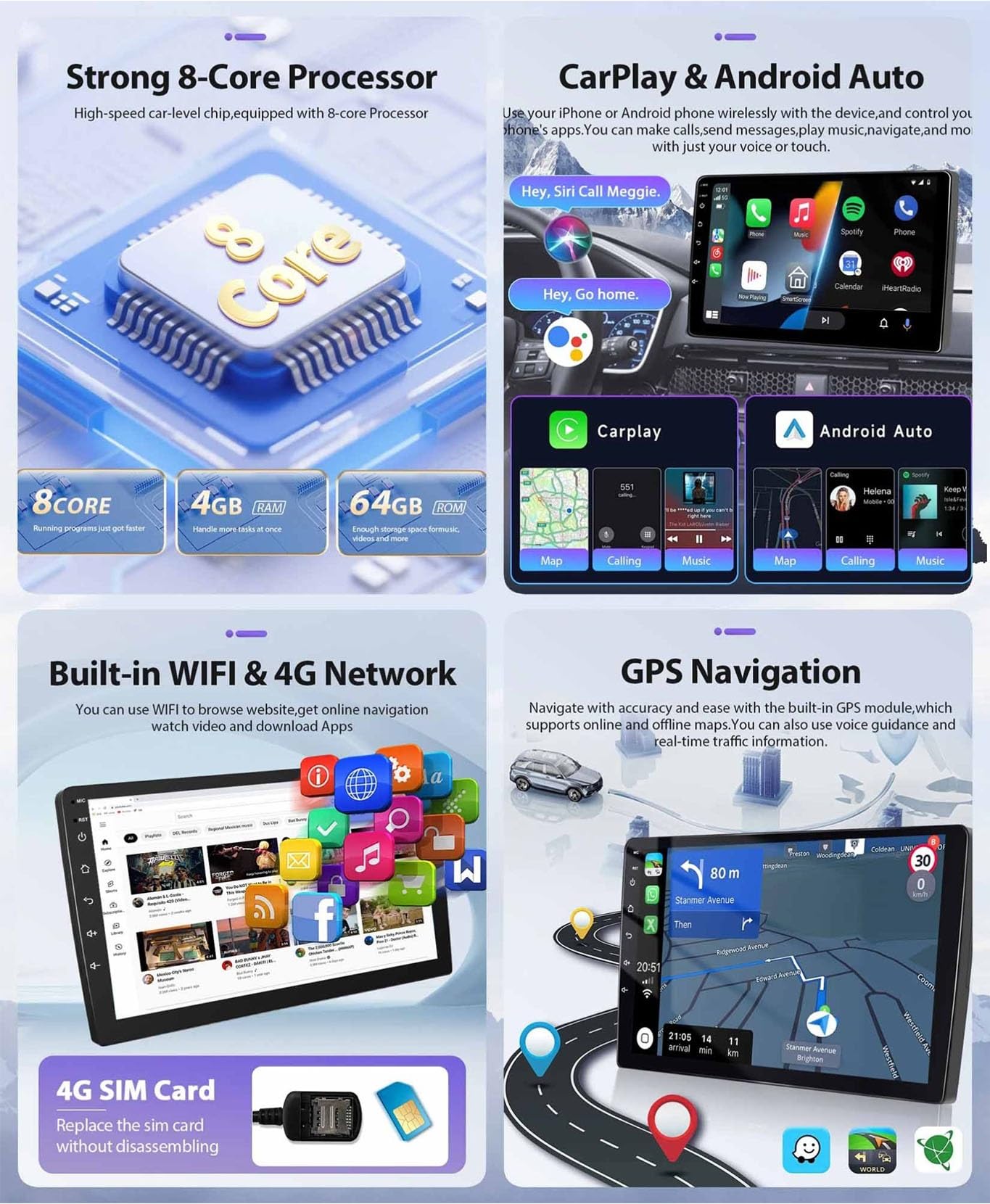 9 Zoll Doppel Din Android 15 Autoradio,für Mitsubishi L200 5 2015-2019,mit CarPlay Rückfahrkamera Lenkradsteuerung Bluetooth GPS Navigation FM Digitalradio WiFi(C3 4+64G)