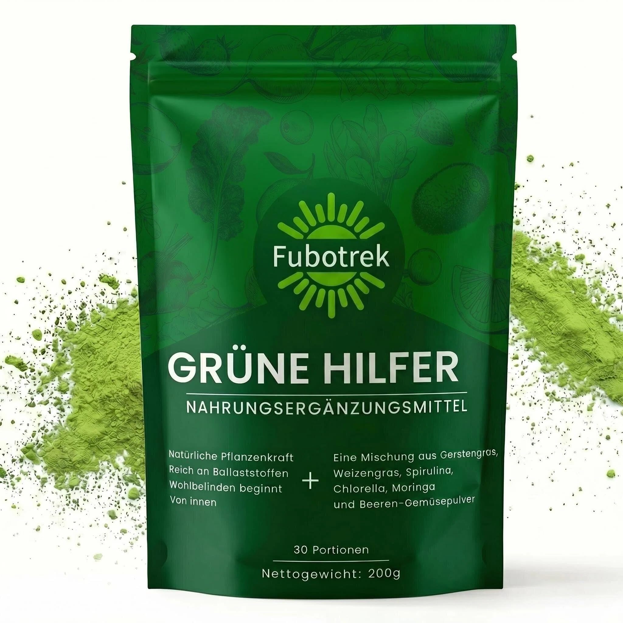 Grüne Entgiftungspulver, 200g Grüne Superfood Pulver Helfer, Greens Pulver mit Matcha Spirulina, Gerstengras, Moringa, Ballaststoffreich & Vegan | Natürliches Pflanzenpulver für Alltag & Ernährung