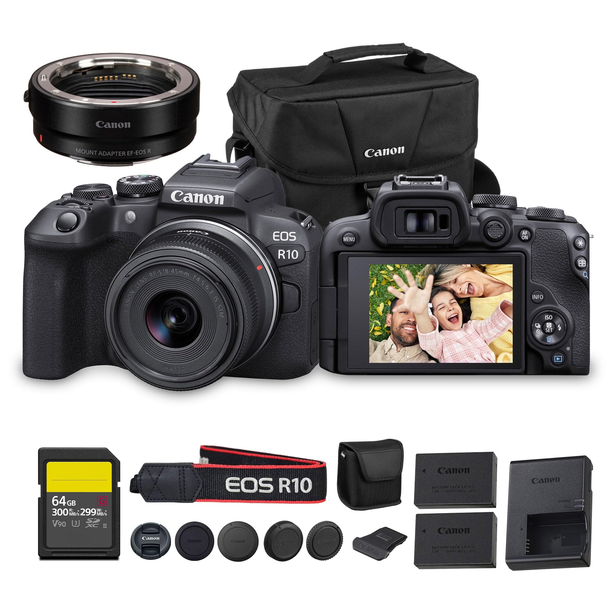 Canon EOS R10 Mirrorless Camera Kit with RF-S 18-45mm Lens | 24.2MP APS-C, 4K Video, Perfect for Beginner Photographers & Vloggers (5331C009) +