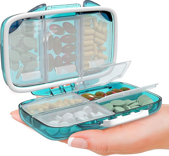 Travel Pill Container Box for Purse Pill Organizer Small Travel Pill Case Moisture Proof