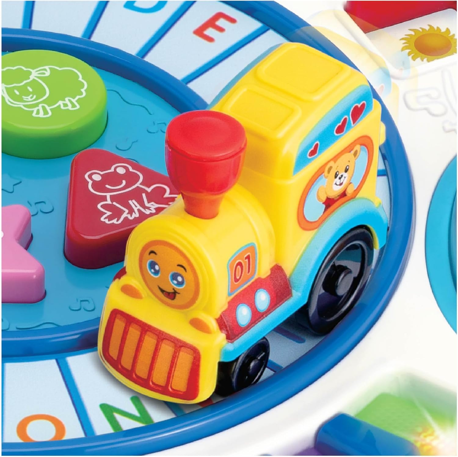 winfun Letter Train & Piano Activity Table Interactive Learning Toy for Toddlers (12+ Months) – Alphabet Track, 5-Note Keyboard, Sound Effects, Detachable Legs for Stand-Up or Floor Play