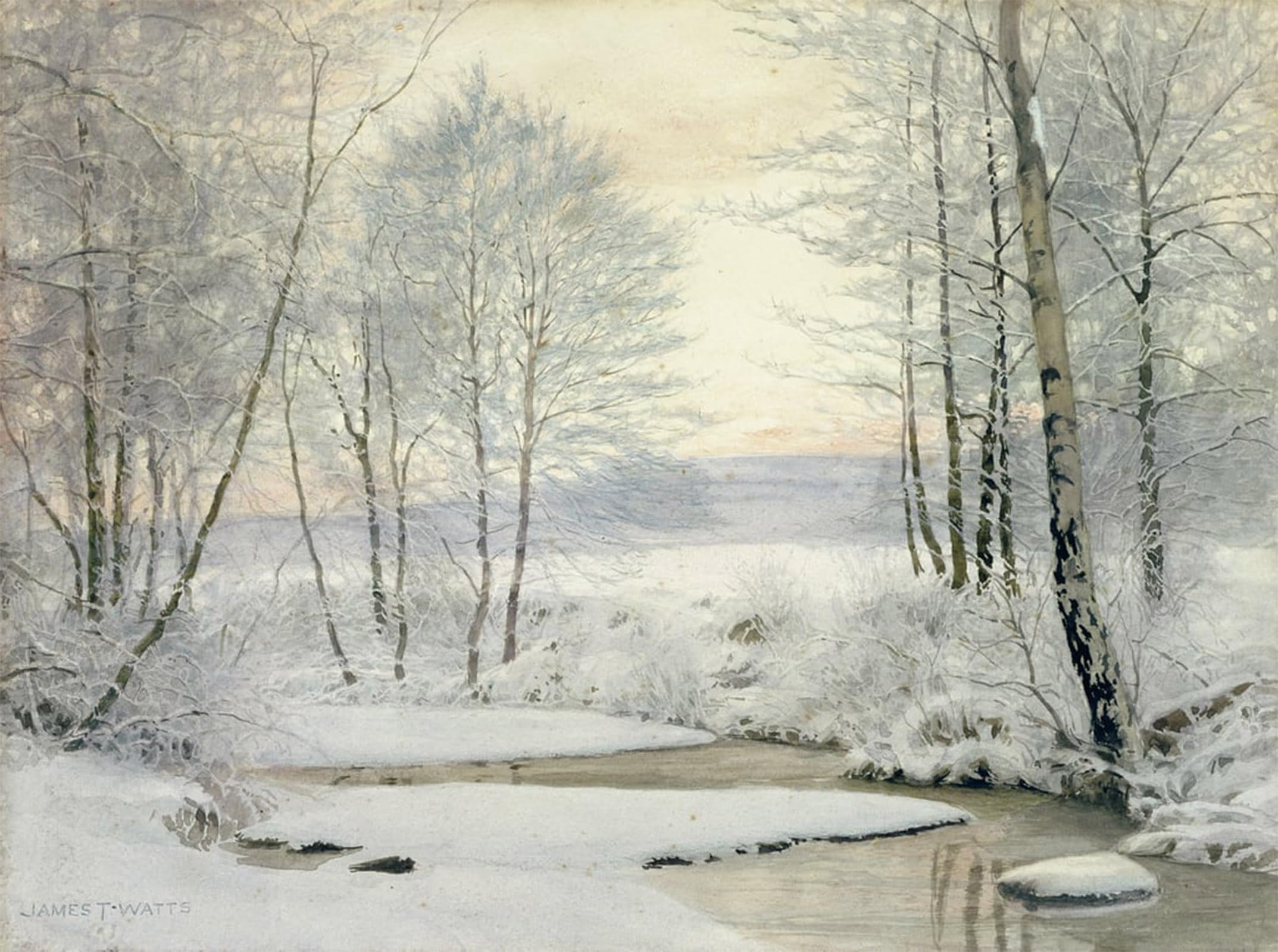 POSTERIIk Famous Animal Posters Vintage Picture Winter Sunset by Famous painting Modern Wall Decor for Home Decor 60x90cm