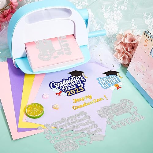 Miniatura 7 de GLOBLELAND Juego de 2 troqueles de corte de graduación de metal para decoración de tarjetas de papel, álbum de recortes, decoración de álbumes de