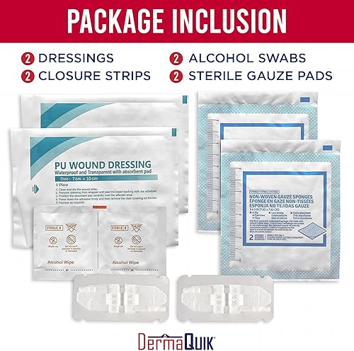 Miniatura 3 de Kit patentado de reparación de 8 piezas de laceración de emergencia sin costuras y cierre de heridas, transpirable y sin agujas, kit de trauma