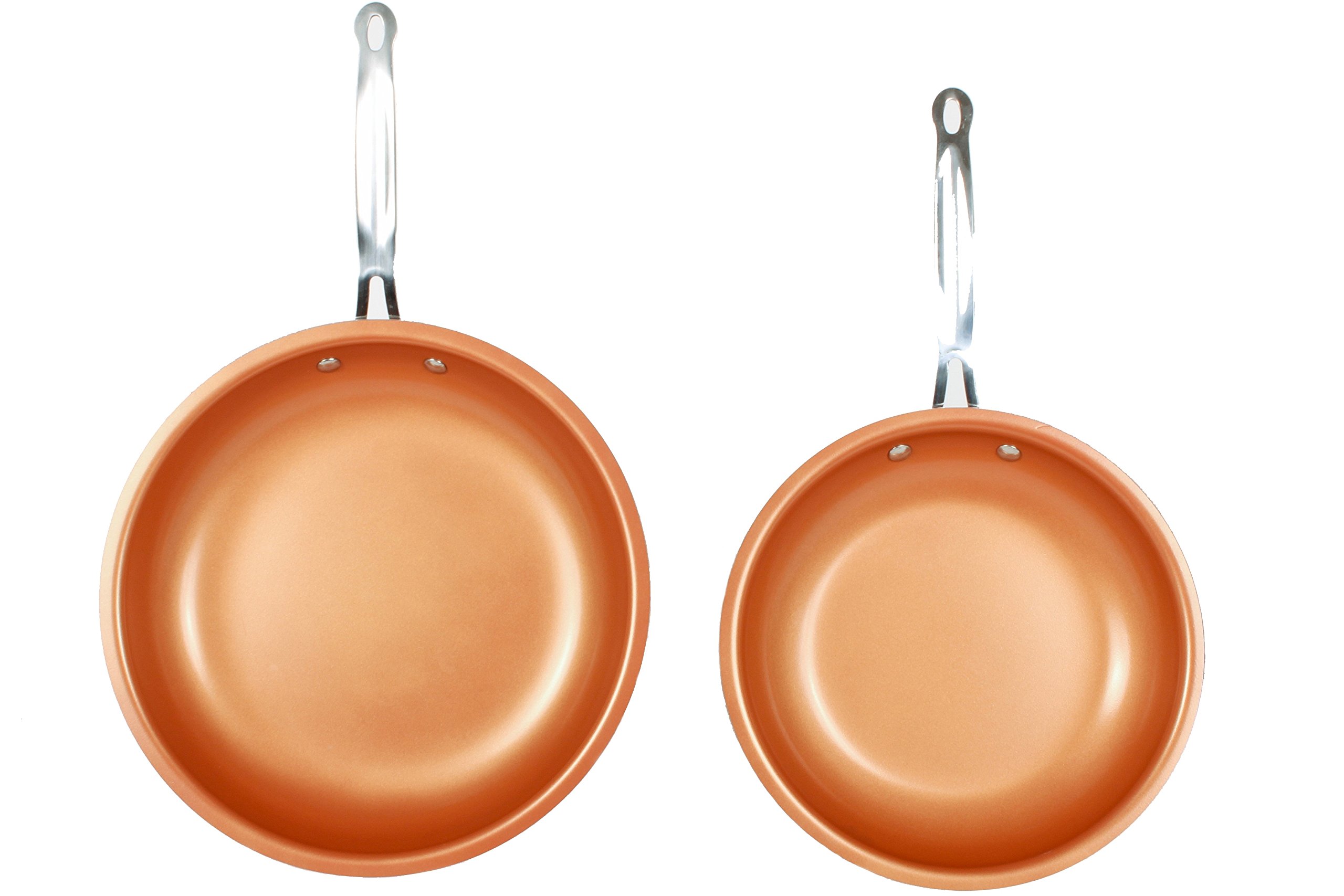 MASTERPAN Copper tone 10 and 12 inch Non-Stick Ceramic Frying Pans 2-Pack