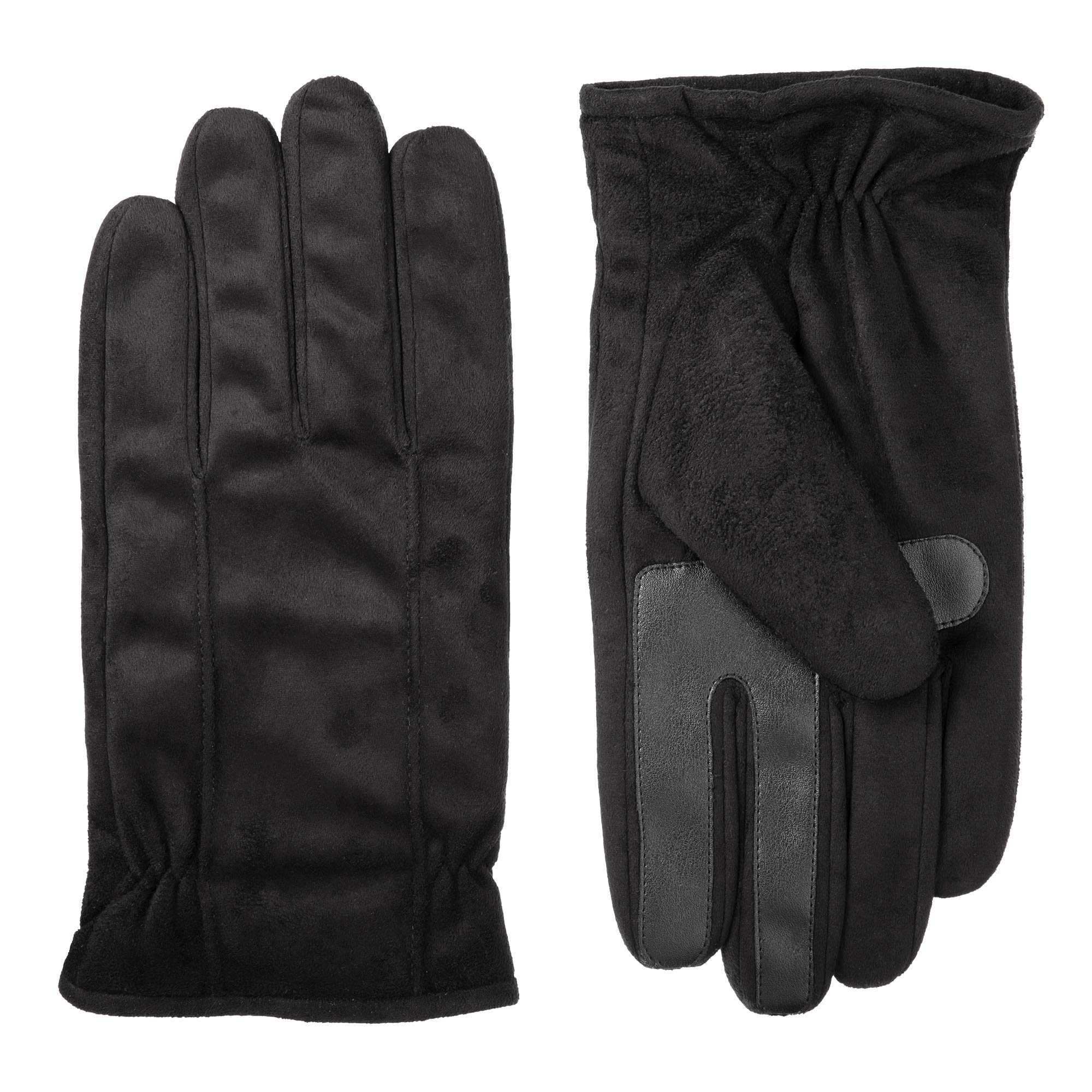 isotoner Gants en microfibre pour homme avec technologie déperlante pour écran tactile - noir - Large