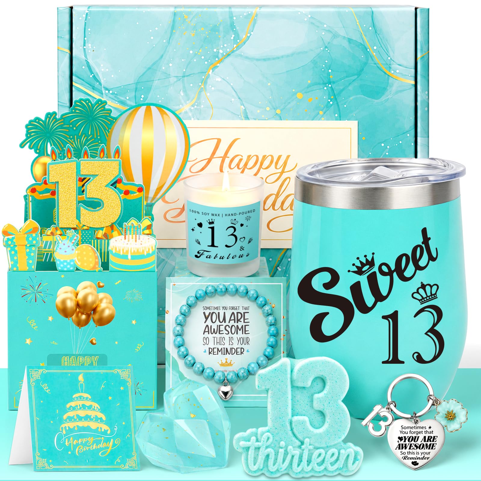 13th Birthday Gift for Girls Pamper Hamper Box for 13 Year Old Teen Girl
