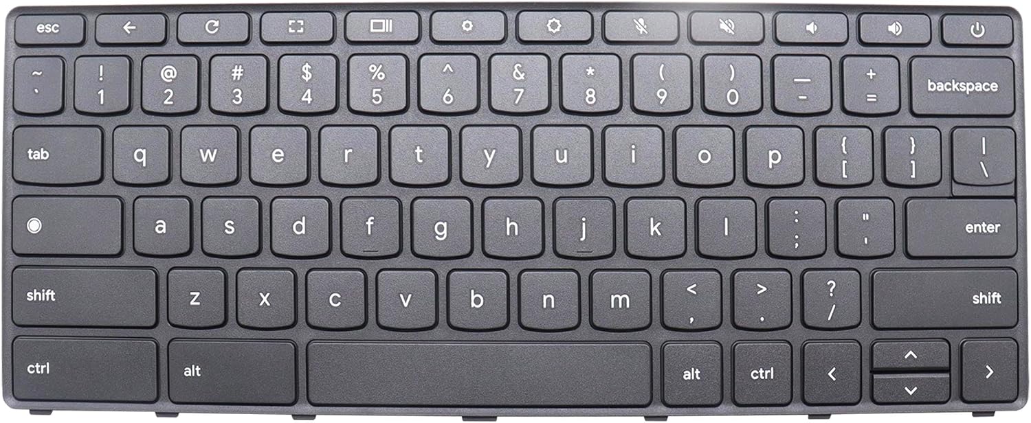 Laptop Gray USA English 74 Key Non_Backlight Keyboard Replacement for Lenovo 100e Chromebook Gen 4 MediaTek 82W0 82W1 Intel 83G8 83G9 5N21L43950 5N21L43957 5N21L43911 SN21K1671 (Power Key)